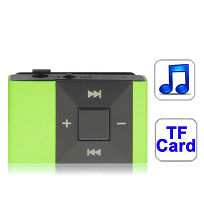 TF (Micro SD) Card Slot MP3 Player with Clip (Light Green) - Click Image to Close